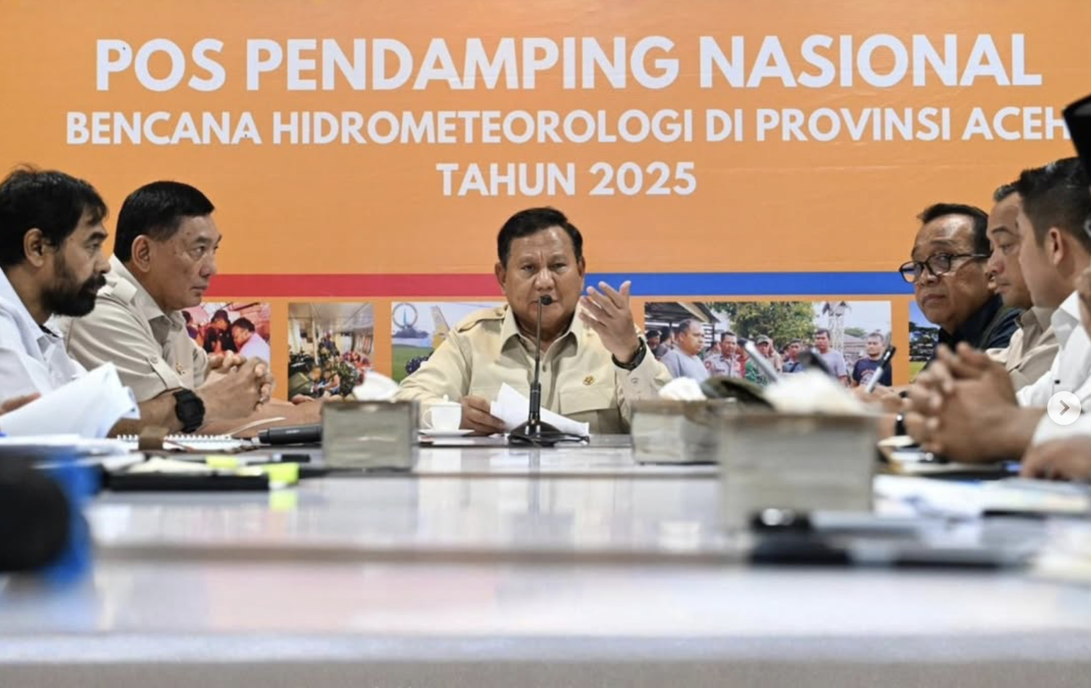 Presiden Prabowo Pimpin Ratas Penanganan Bencana Alam Aceh di Pos Pendamping Nasional